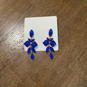 Royal Blue Costume Drop Earrings - Women's Jewelry